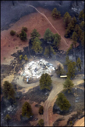 aerial photo of burn